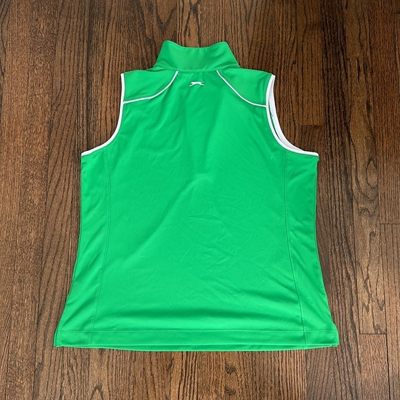 Slazenger Sleeveless Women’s Green and White Trim Golf Polo Tank Tee Shirt XL - Picture 2 of 7